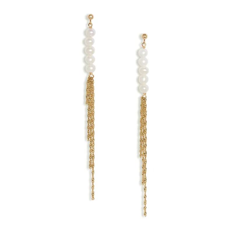 Pearl Tassel Earrings sold by POPPY FINCH