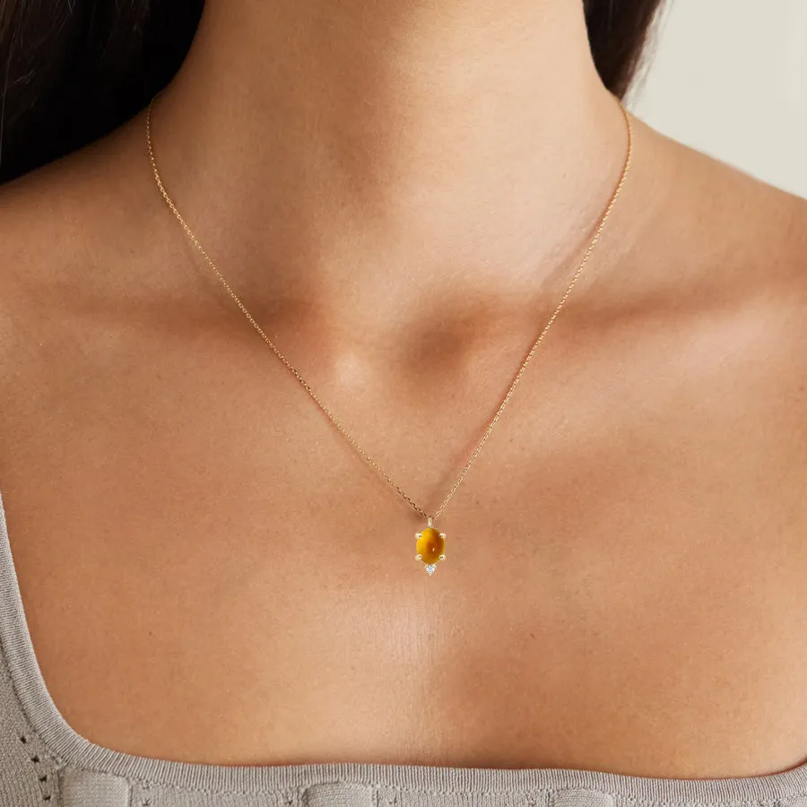 Oval Gem Diamond Pendant Necklace sold by POPPY FINCH product image thumbnail 4