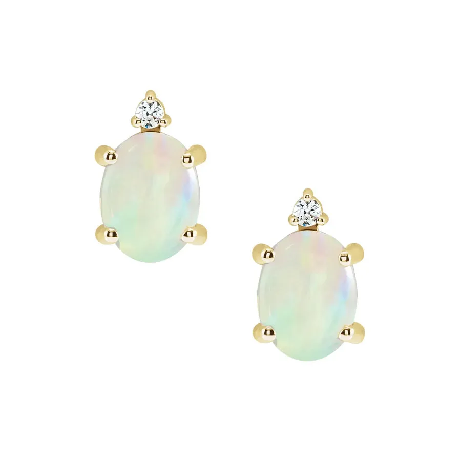 Oval Gem Diamond Stud Earrings sold by POPPY FINCH product image thumbnail 5