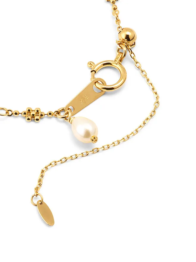 18K Flower Bead Necklace sold by POPPY FINCH product image thumbnail 5