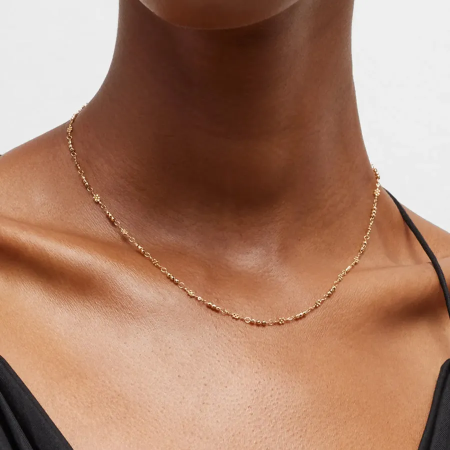 18K Flower Bead Necklace sold by POPPY FINCH product image thumbnail 2