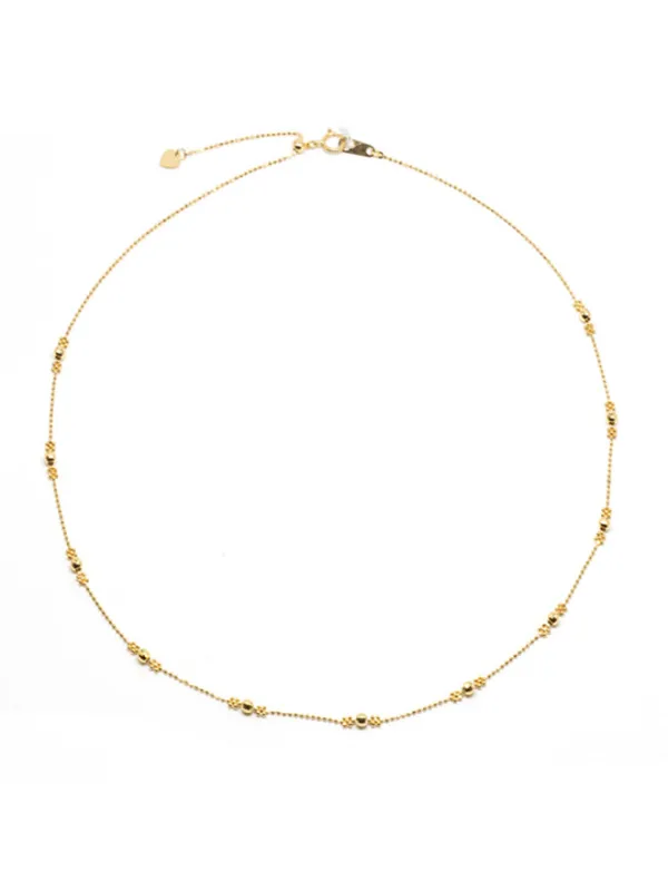 18K Mixed Flower Bead Adjustable Necklace sold by POPPY FINCH