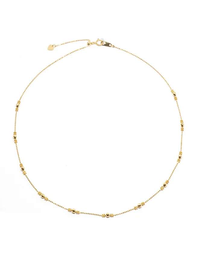 18K Mixed Flower Bead Adjustable Necklace sold by POPPY FINCH