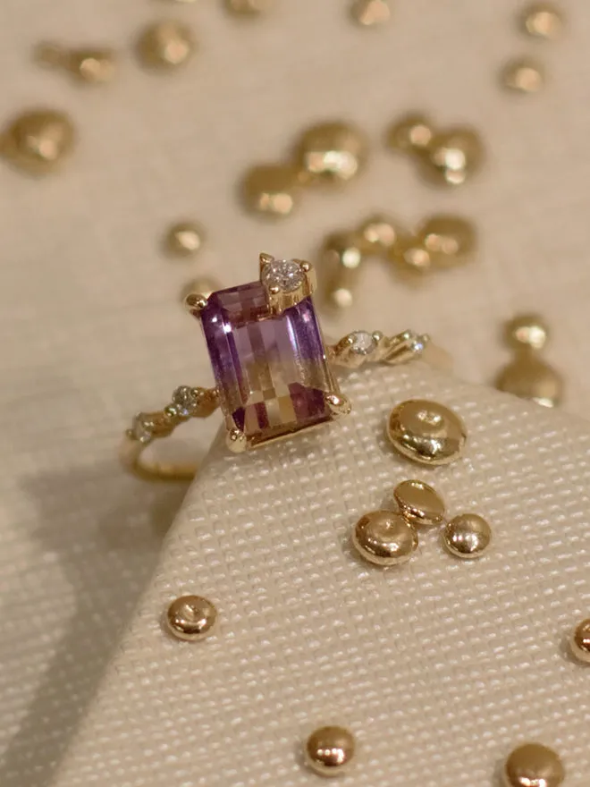 Emerald Cut Gemstone Diamond Ring sold by POPPY FINCH product image thumbnail 4