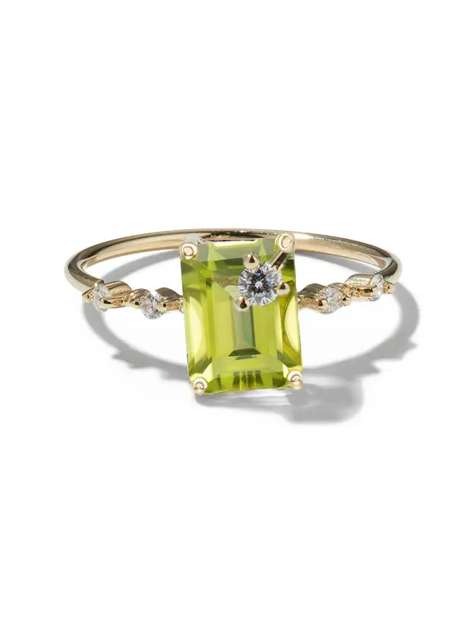 Emerald Cut Gemstone Diamond Ring sold by POPPY FINCH product image thumbnail 3
