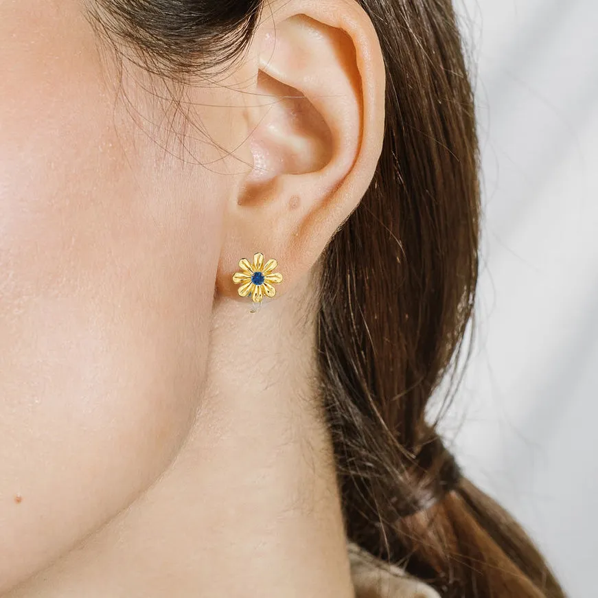 Gold Daisy Gem Stud Earrings sold by POPPY FINCH product image thumbnail 2