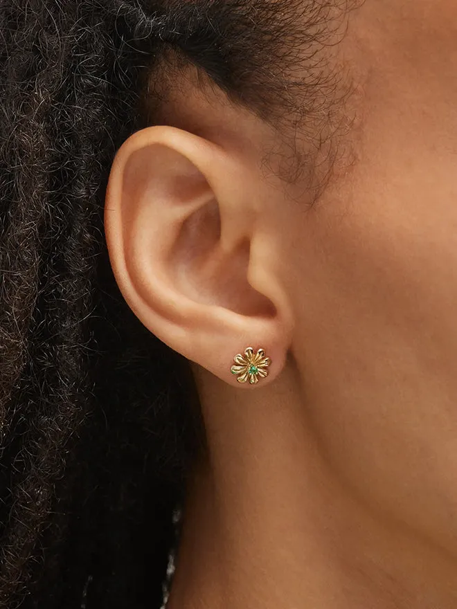 Gold Daisy Gem Stud Earrings sold by POPPY FINCH product image thumbnail 4