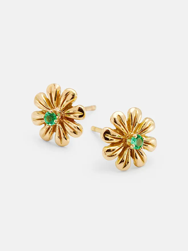 Gold Daisy Gem Stud Earrings sold by POPPY FINCH product image thumbnail 3