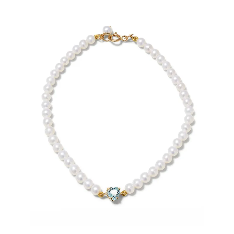 Gem Heart Pearl Bracelet sold by POPPY FINCH