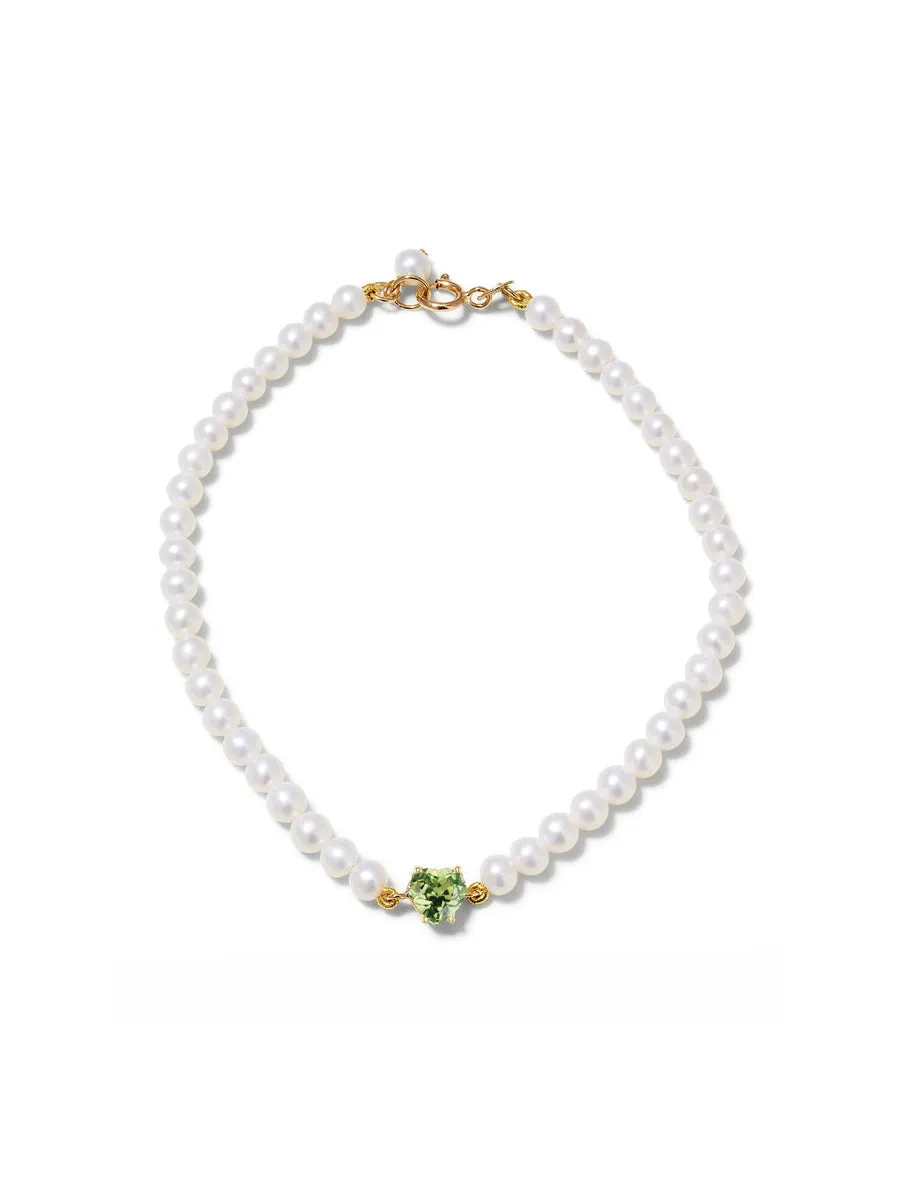 Gem Heart Pearl Bracelet sold by POPPY FINCH product image thumbnail 4