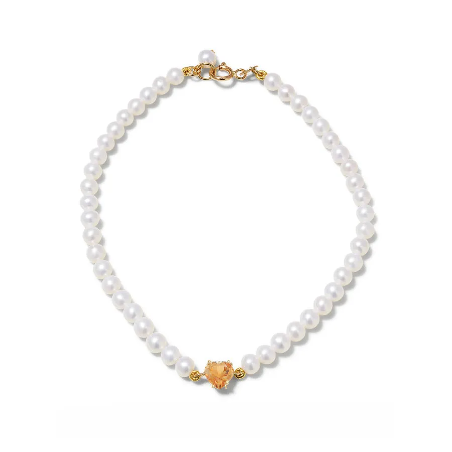 Gem Heart Pearl Bracelet sold by POPPY FINCH product image thumbnail 3