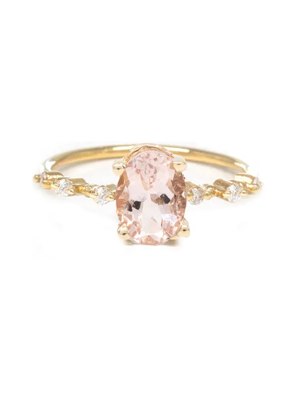 Oval Gemstone Diamond Ring sold by POPPY FINCH