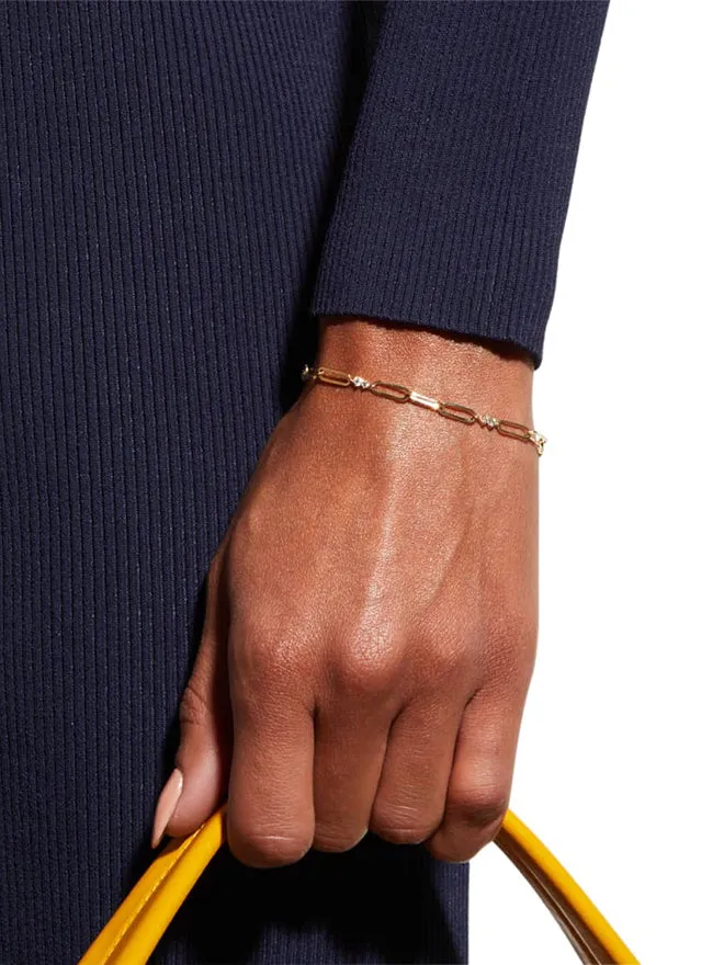 Large Link Diamond Bracelet sold by POPPY FINCH product image thumbnail 2