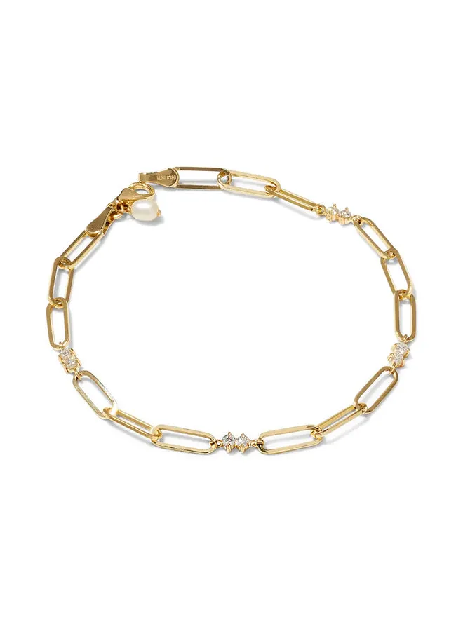 Large Link Diamond Bracelet sold by POPPY FINCH