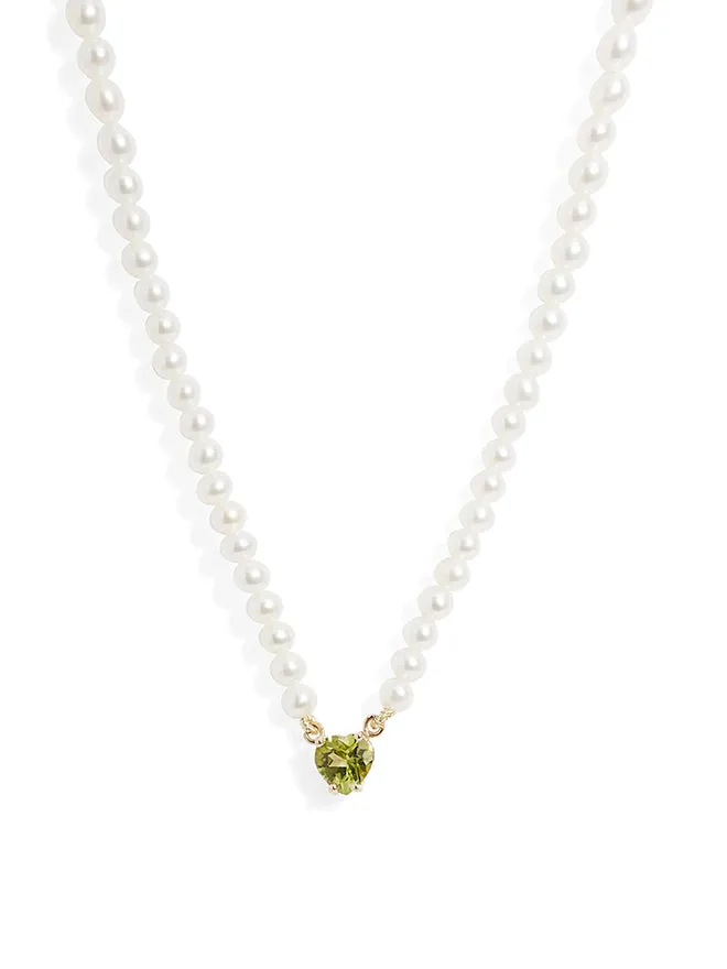 Gem Heart Pearl Necklace sold by POPPY FINCH product image thumbnail 5