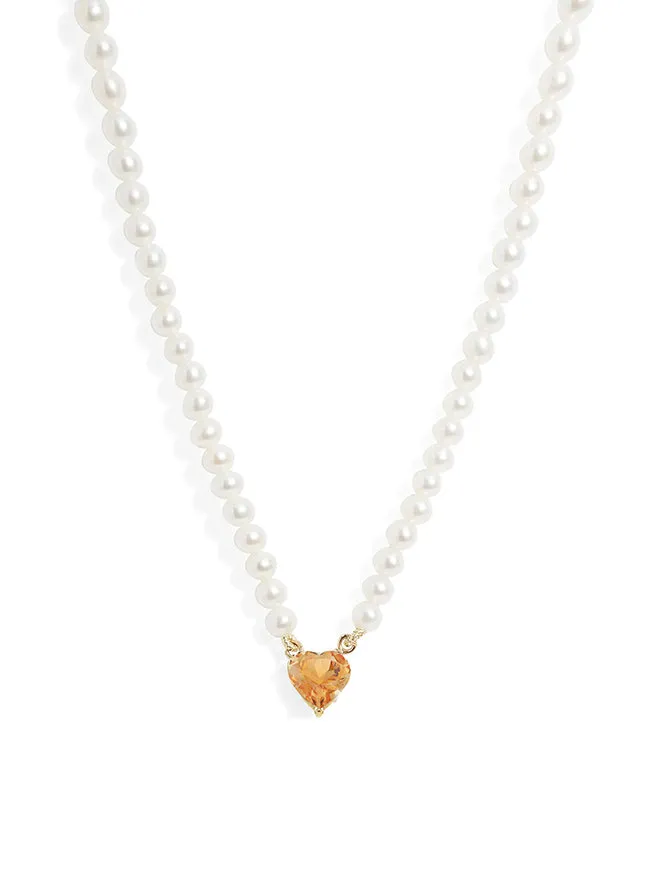 Gem Heart Pearl Necklace sold by POPPY FINCH product image thumbnail 3
