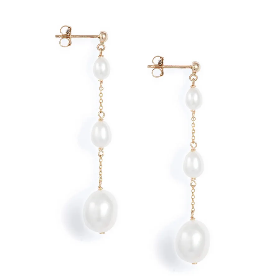 Gradual Oval Pearl Earrings sold by POPPY FINCH product image thumbnail 3