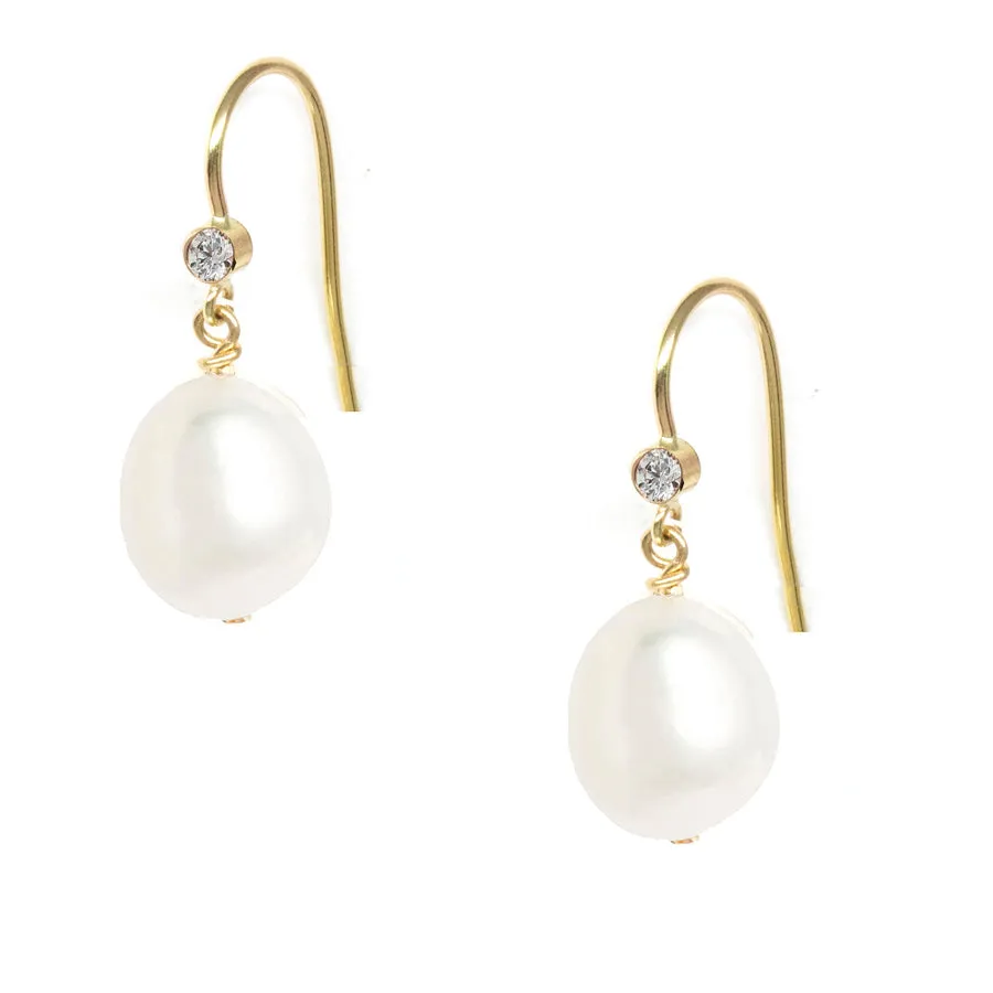 Gem Hook Large Oval Pearl Earrings sold by POPPY FINCH product image thumbnail 5
