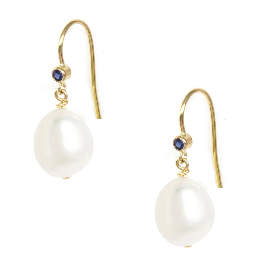 Gem Hook Large Oval Pearl Earrings sold by POPPY FINCH