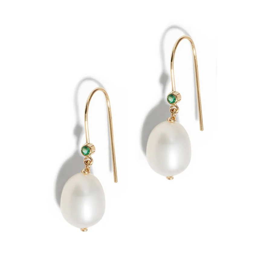 Gem Hook Large Oval Pearl Earrings sold by POPPY FINCH product image thumbnail 4