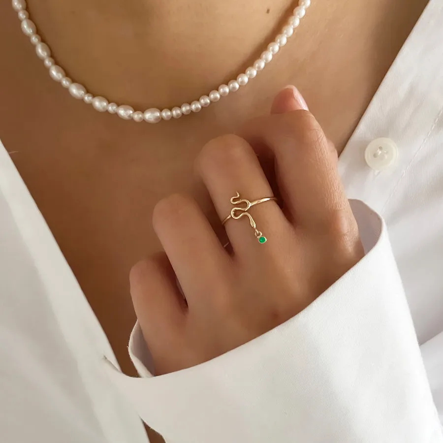 Serpent Gem Drop Ring sold by POPPY FINCH product image thumbnail 3