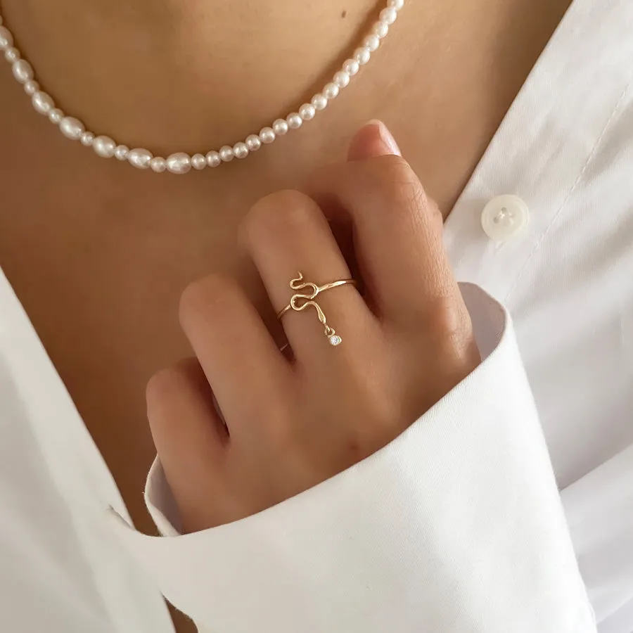 Serpent Gem Drop Ring sold by POPPY FINCH product image thumbnail 5