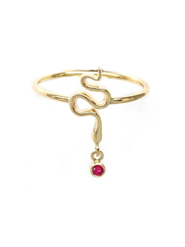 Serpent Gem Drop Ring sold by POPPY FINCH