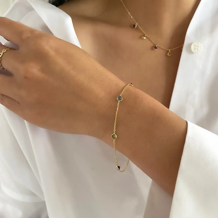 Rainbow Gem Bracelet sold by POPPY FINCH product image thumbnail 3