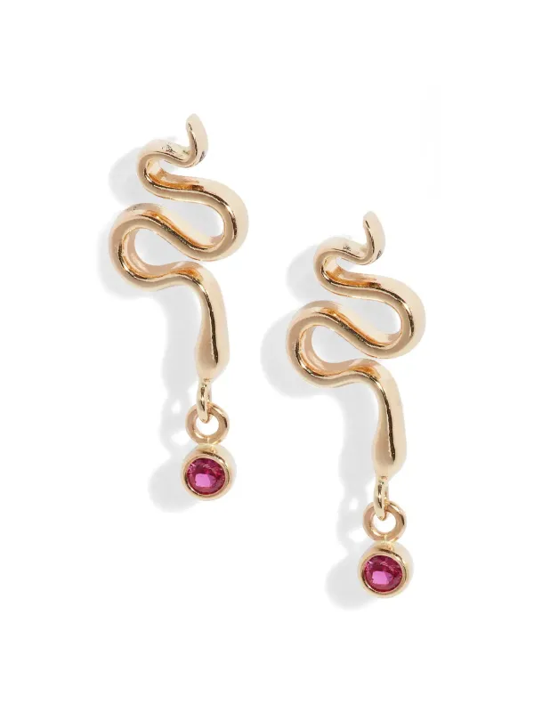 Serpent Gem Drop Earrings sold by POPPY FINCH