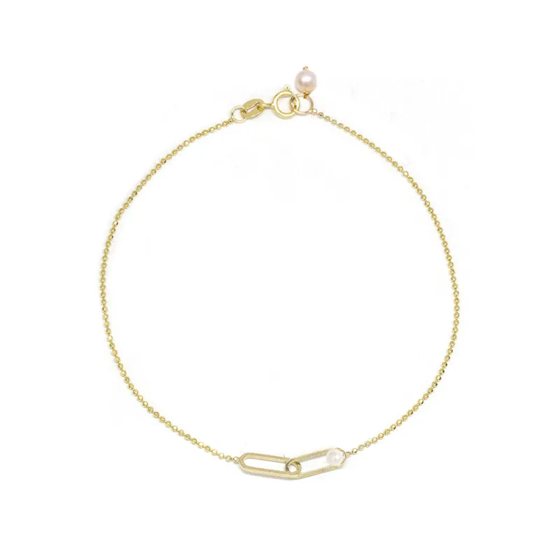 Double Link Pearl Bracelet sold by POPPY FINCH