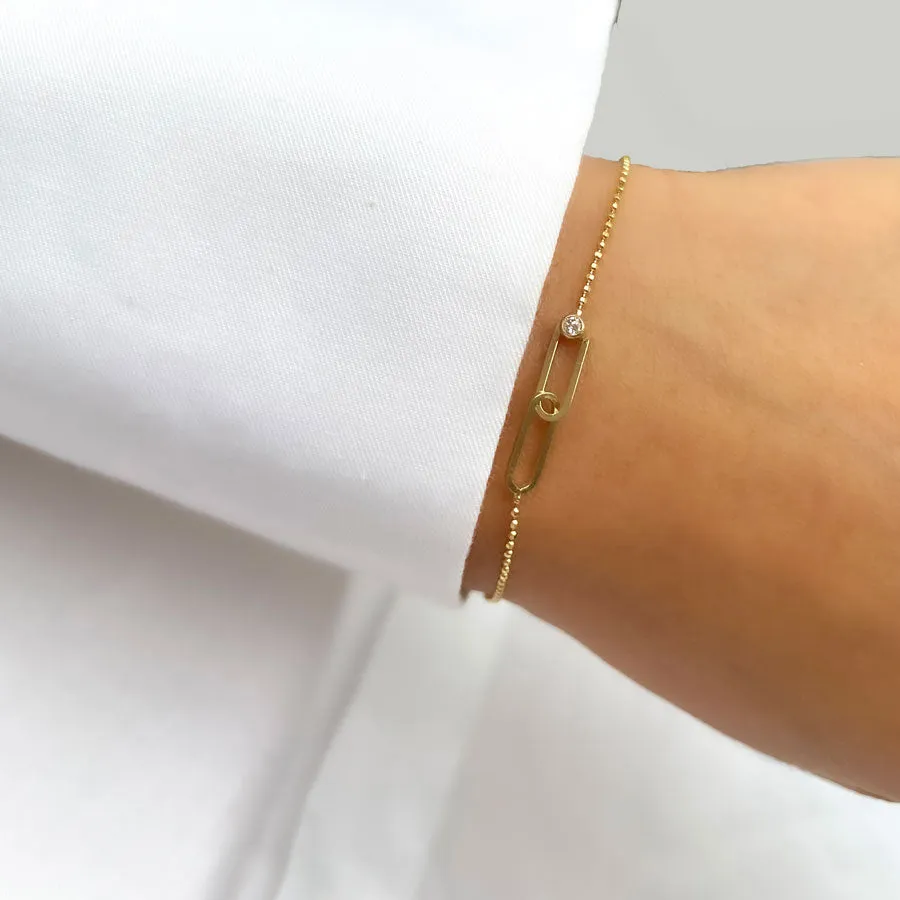 Double Link Diamond Bracelet sold by POPPY FINCH product image thumbnail 2