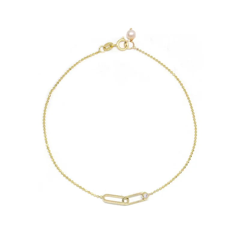 Double Link Diamond Bracelet sold by POPPY FINCH