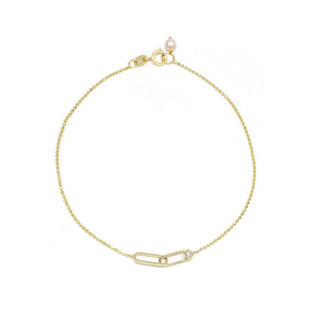 Double Link Diamond Bracelet sold by POPPY FINCH