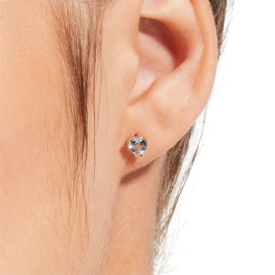 Sweetheart Gem Stud Earrings sold by POPPY FINCH product image thumbnail 2