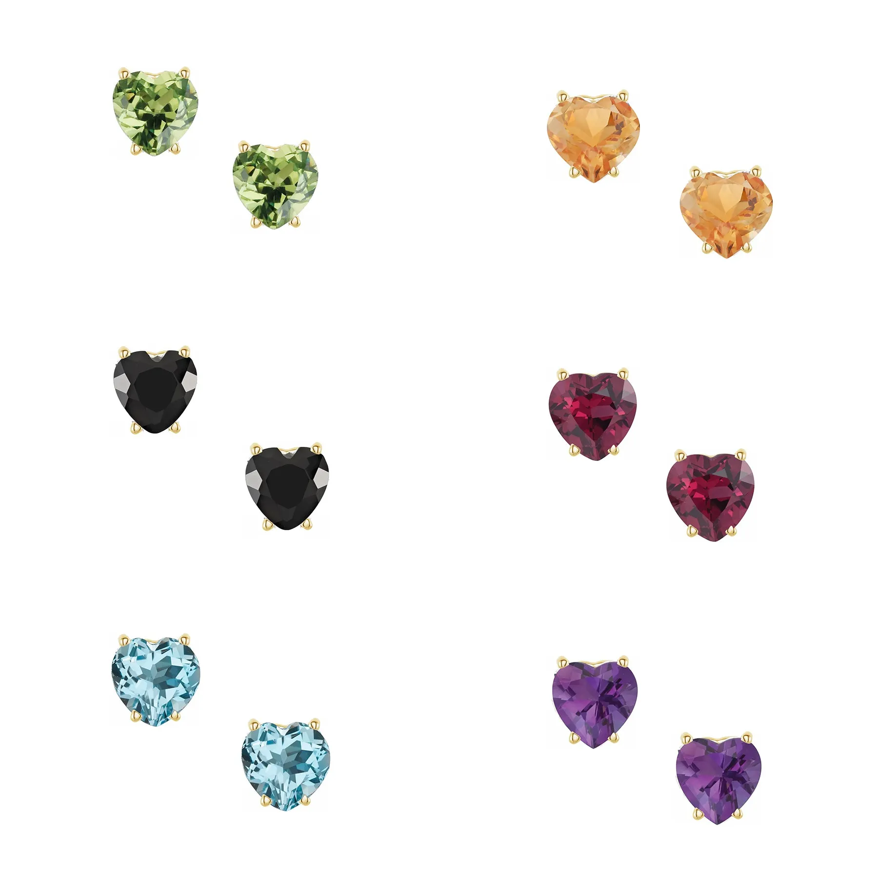Sweetheart Gem Stud Earrings sold by POPPY FINCH product image thumbnail 5