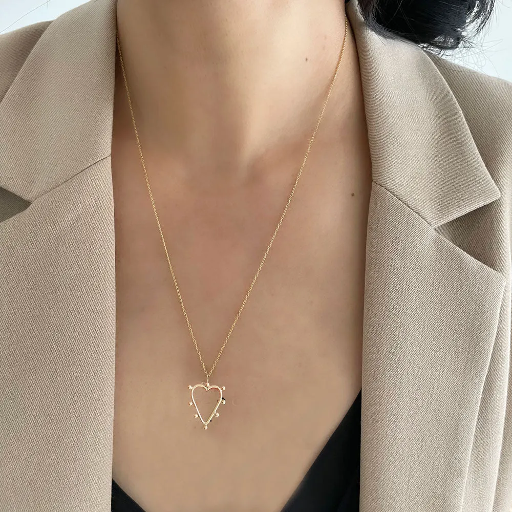 Large Heart Pendant Necklace sold by POPPY FINCH product image thumbnail 2