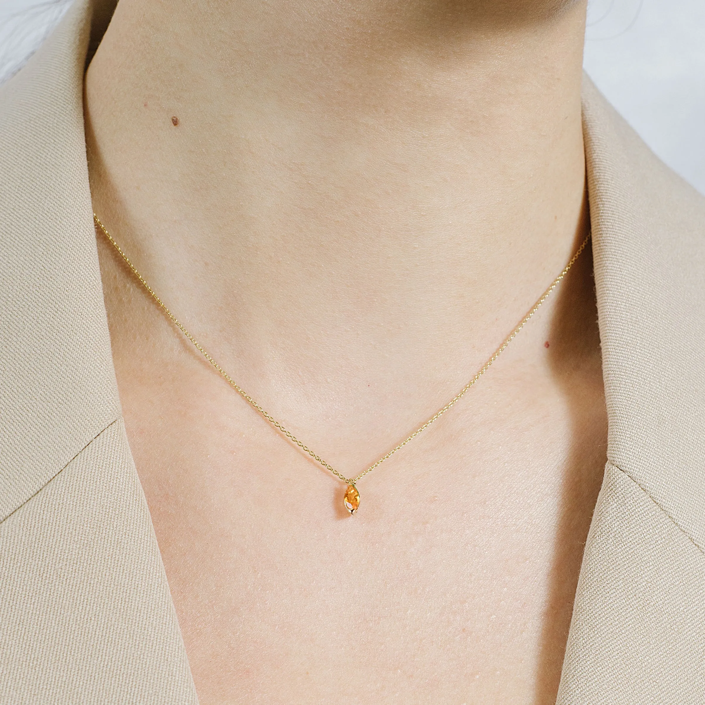 Marquise Gem Pendant Necklace sold by POPPY FINCH product image thumbnail 4