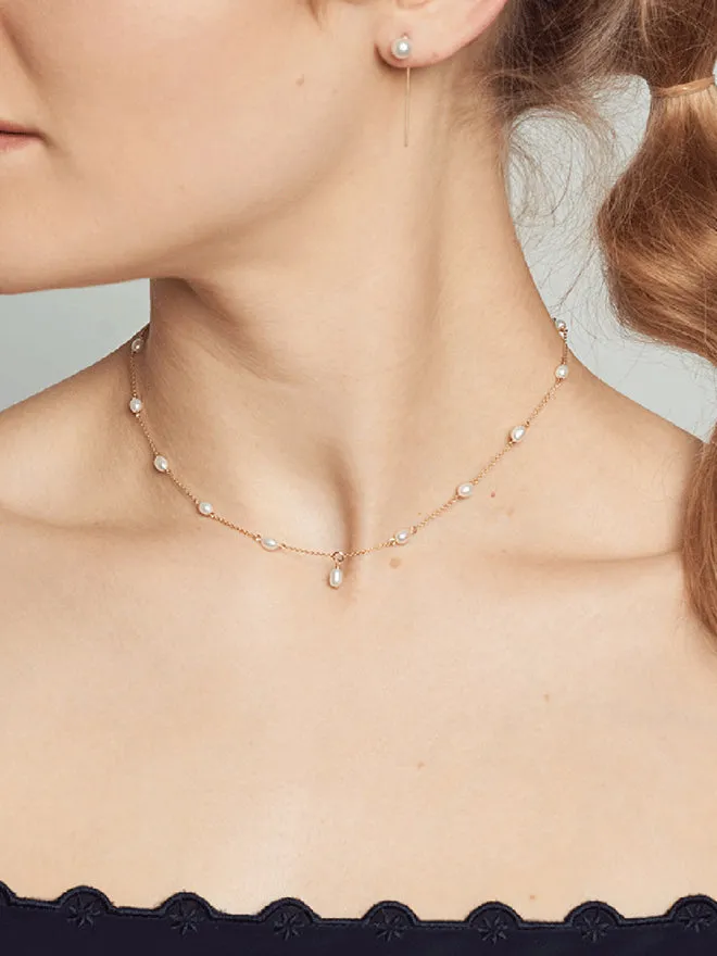 Petite Oval Pearl Choker Necklace sold by POPPY FINCH product image thumbnail 2