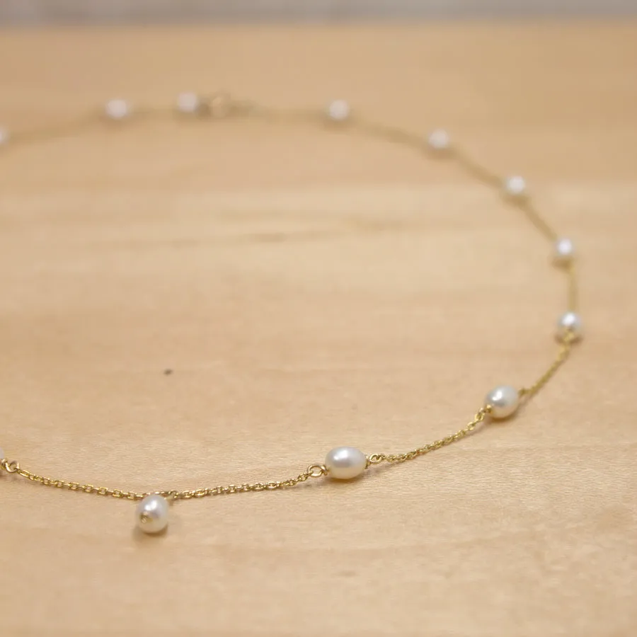Petite Oval Pearl Choker Necklace sold by POPPY FINCH product image thumbnail 4