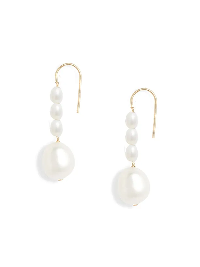Short Baroque Pearl Linear Earrings sold by POPPY FINCH