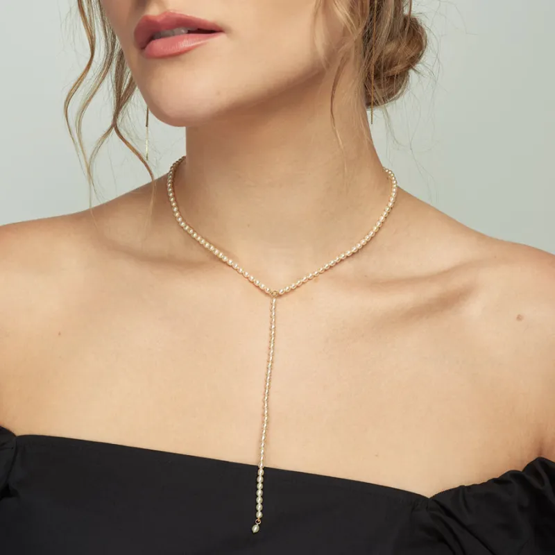 Keshi Pearl Lariat Necklace sold by POPPY FINCH