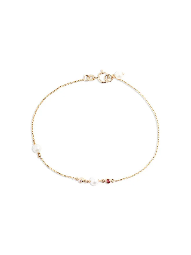 Ruby Pearl Diamond Bracelet sold by POPPY FINCH