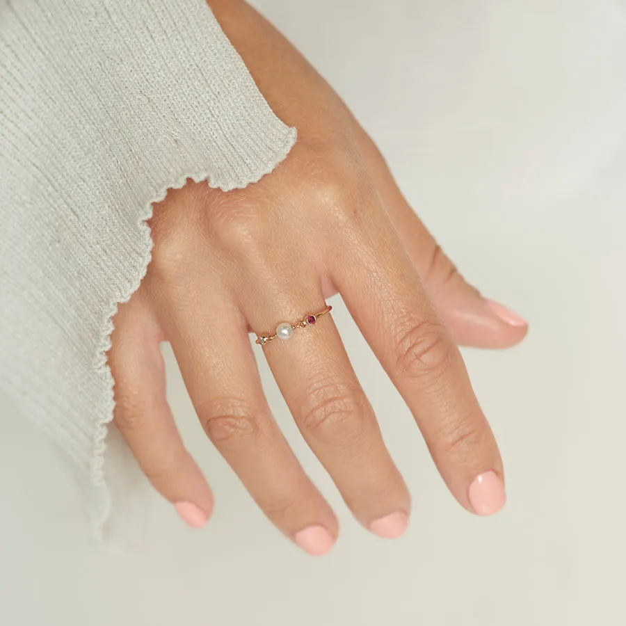 Ruby Pearl Diamond Ring sold by POPPY FINCH product image thumbnail 2