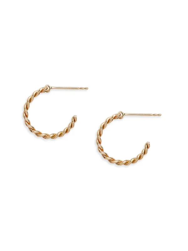 Small Twisted Gold Hoop Earrings sold by POPPY FINCH