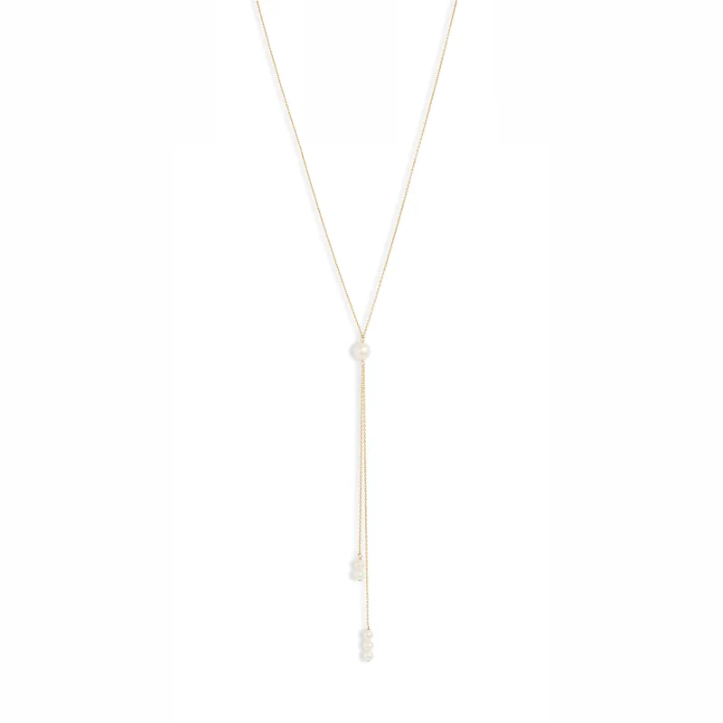 Pearl Dangle Double Lariat Necklace sold by POPPY FINCH