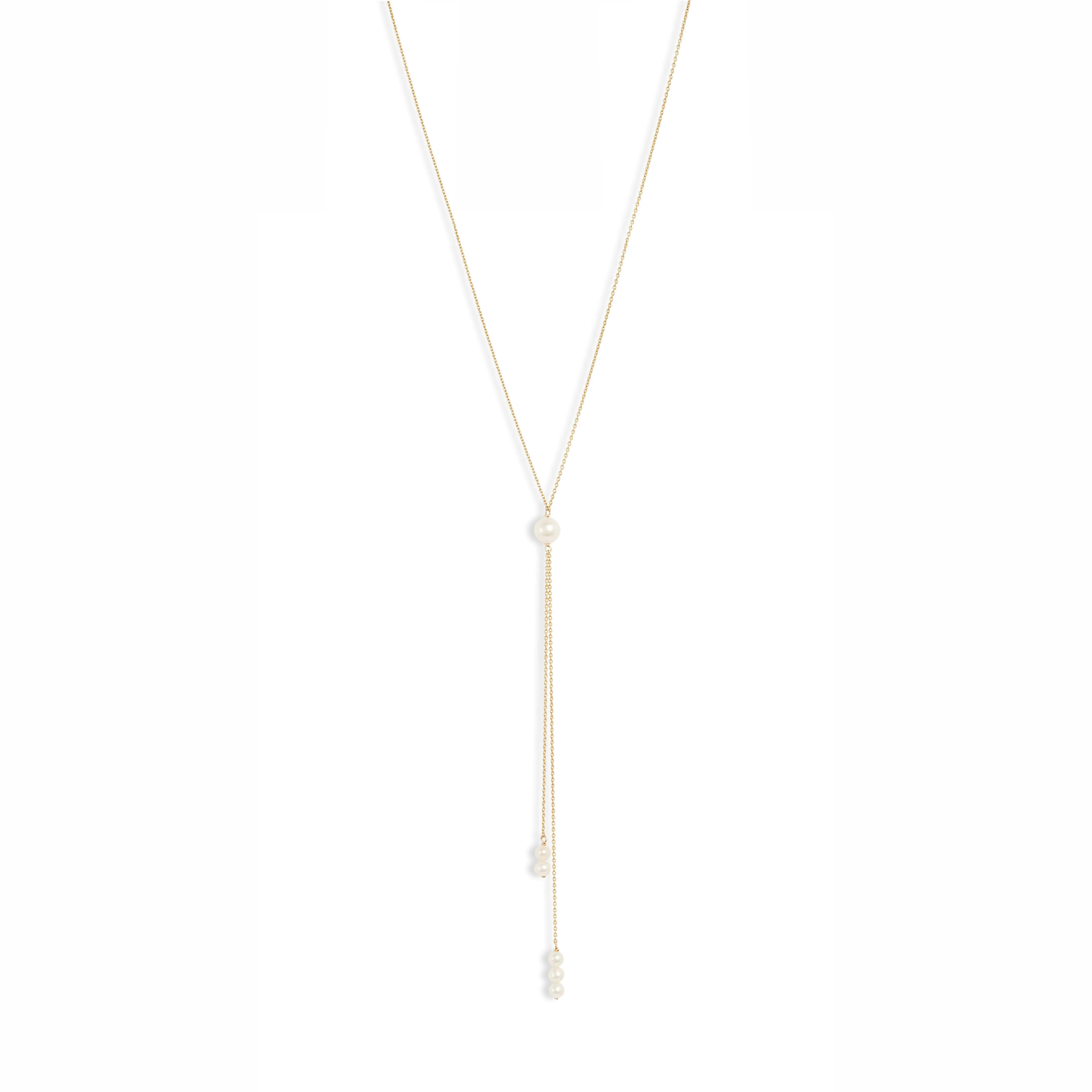 Pearl Dangle Double Lariat Necklace sold by POPPY FINCH
