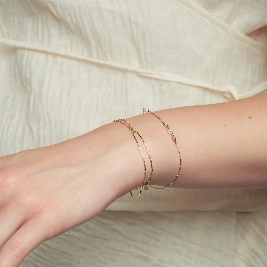 Double Box Shimmer Chain Bracelet sold by POPPY FINCH product image thumbnail 2