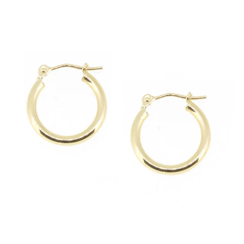 Small Gold Hoop Pearl Earrings sold by POPPY FINCH product image thumbnail 3