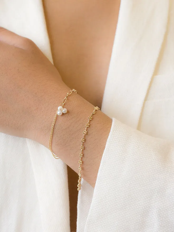 18K Beaded Flower Bracelet sold by POPPY FINCH product image thumbnail 2