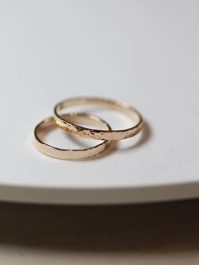 2mm Hammered Gold Ring sold by POPPY FINCH product image thumbnail 4